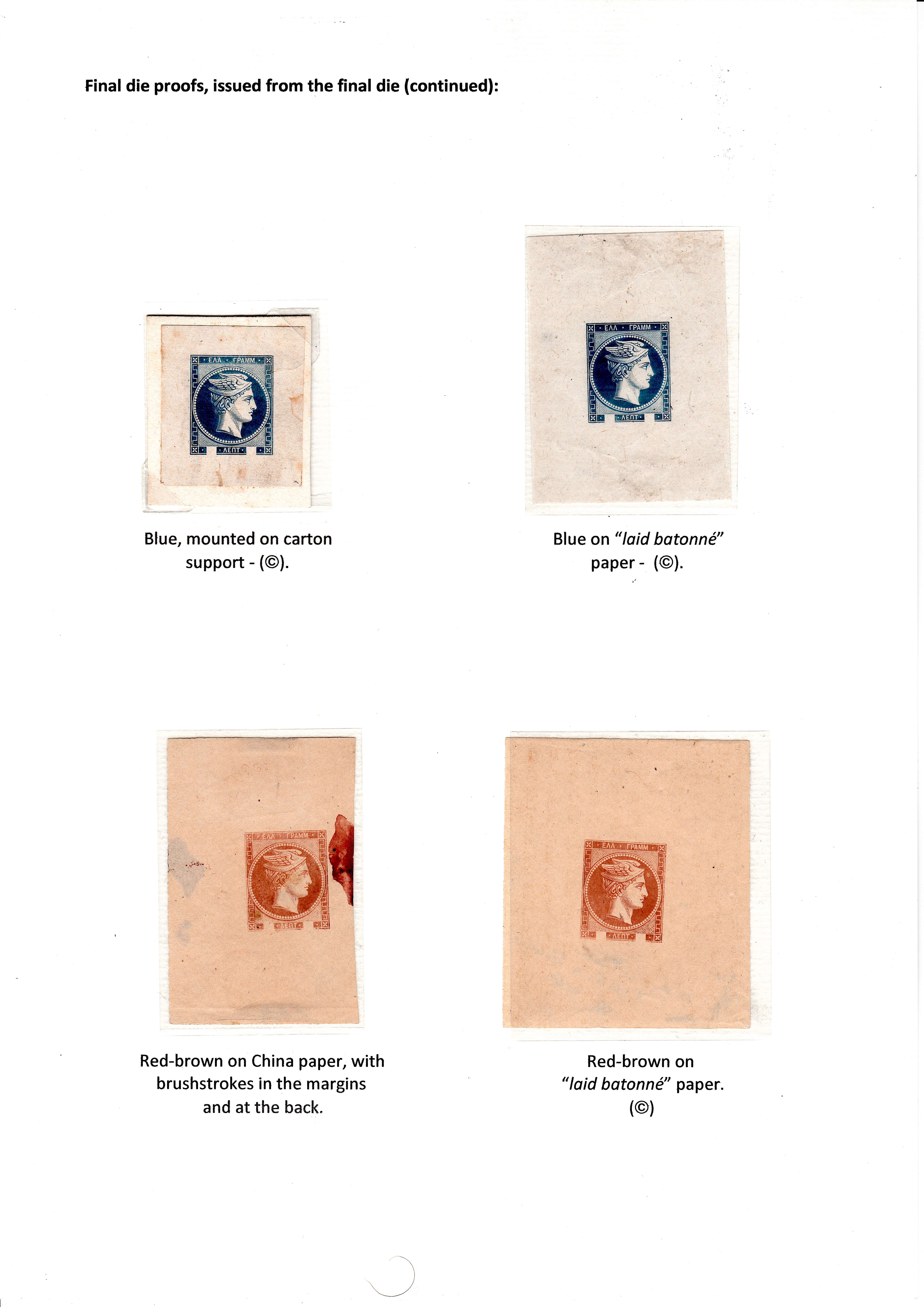 La fabrication et l���utilisation postale des tirages de Paris de la grosse t��te d���Herm��s de Gr��ce��� p. 10