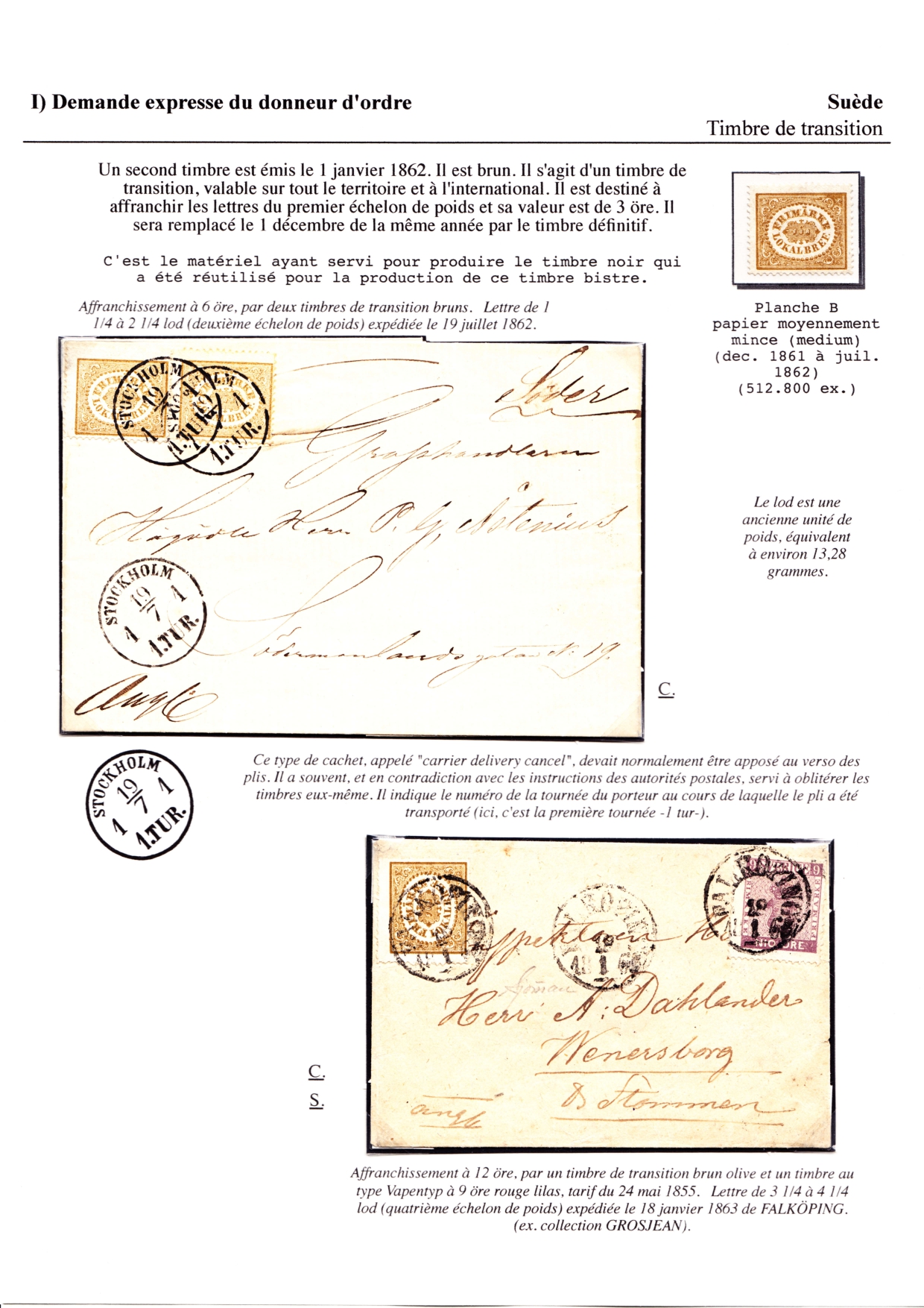 Les débuts des timbres sans valeur faciale apparente p. 13