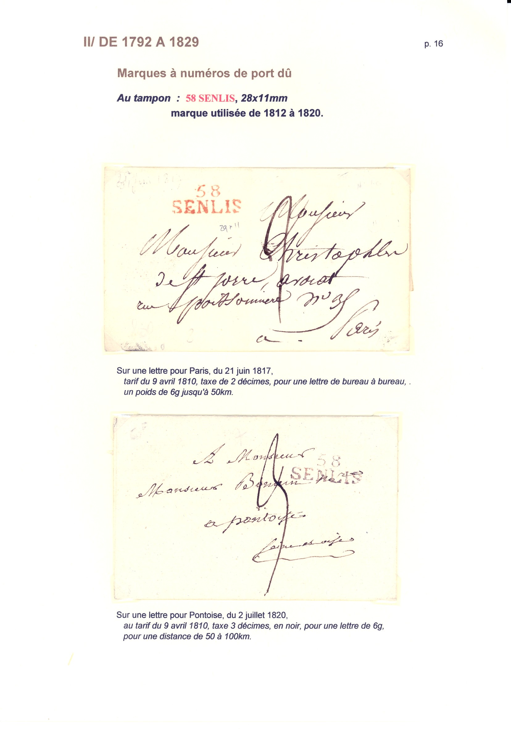 Histoire postale de Senlis des origines �� 1904 p. 16