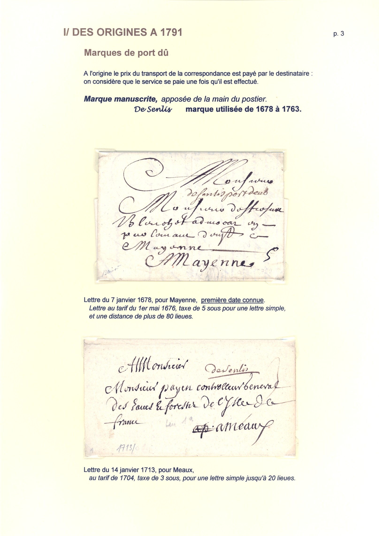 Histoire postale de Senlis des origines �� 1904 p. 3