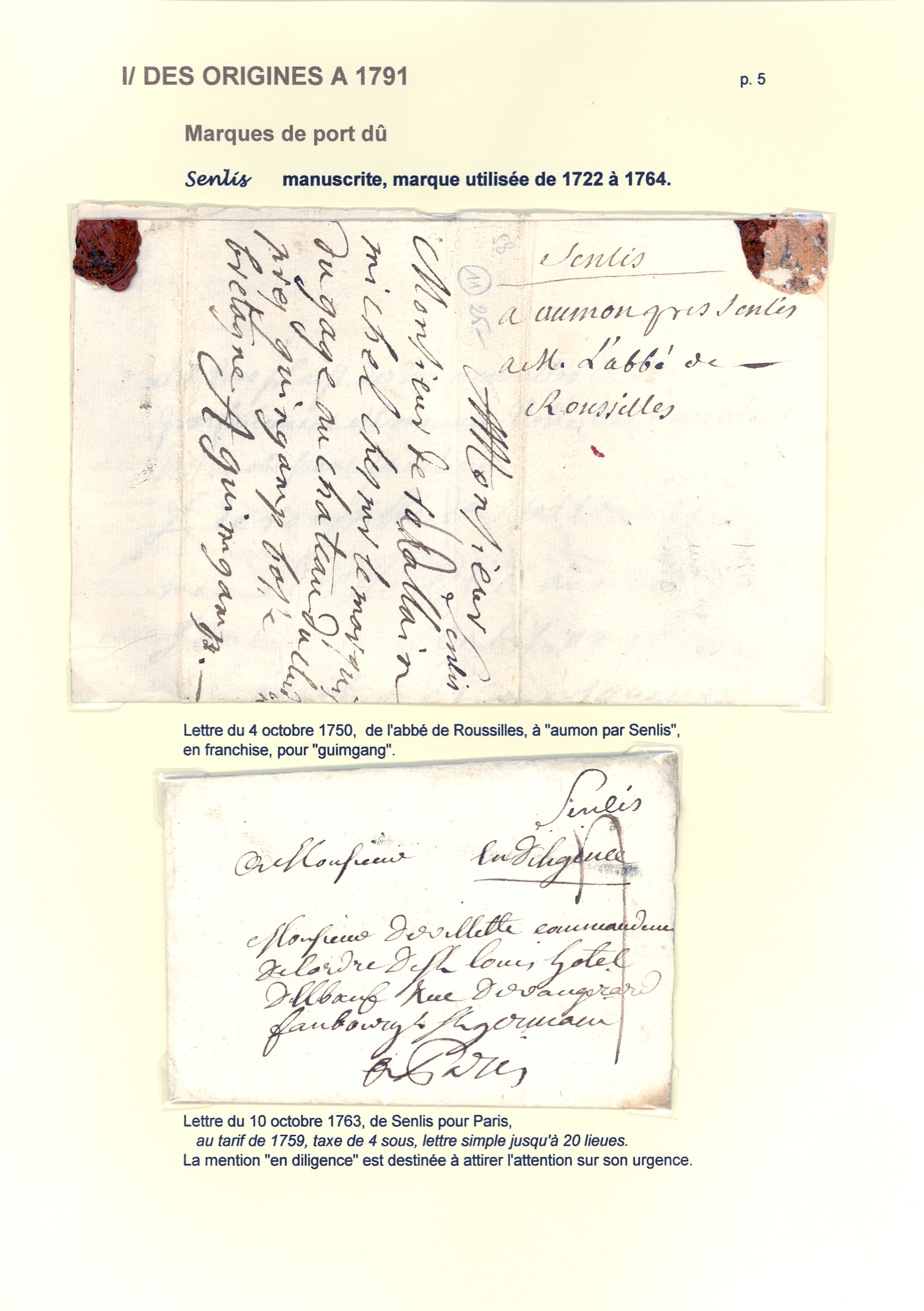 Histoire postale de Senlis des origines �� 1904 p. 5