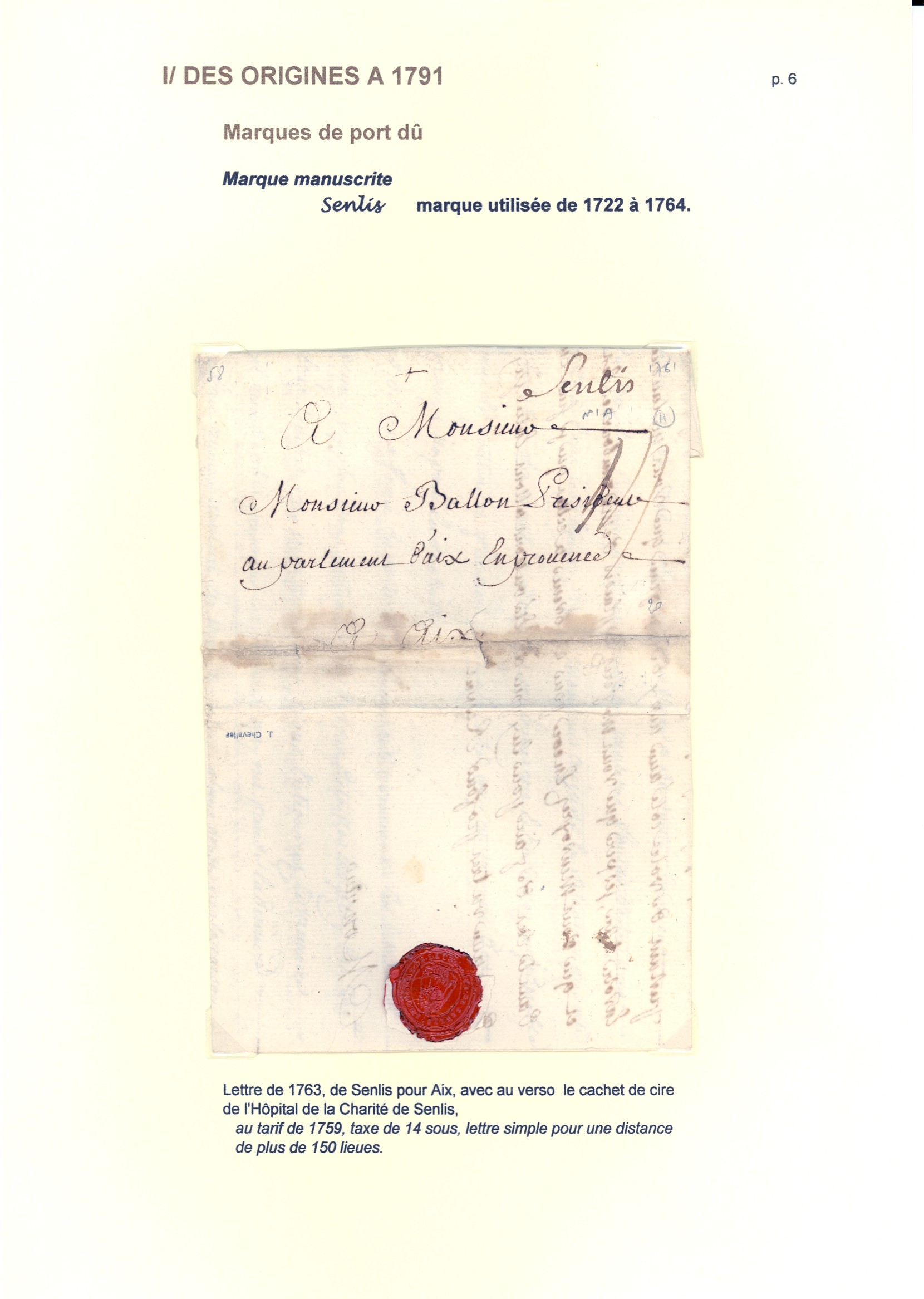 Histoire postale de Senlis des origines �� 1904 p. 6