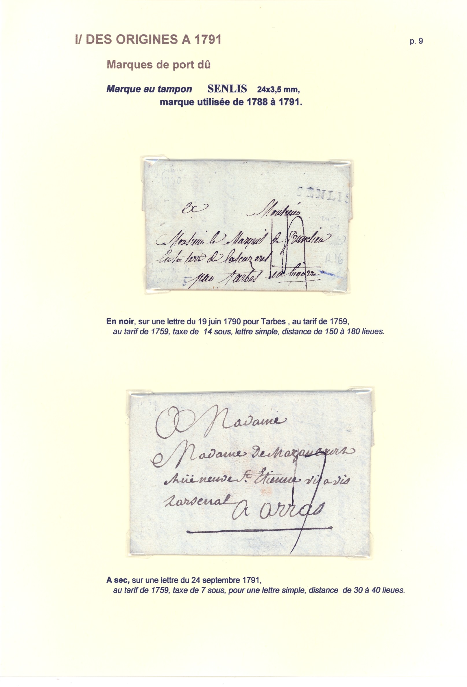Histoire postale de Senlis des origines �� 1904 p. 9