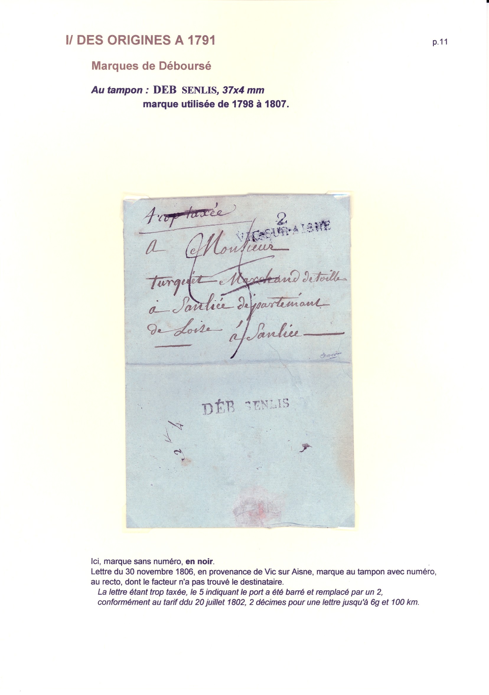 Histoire postale de Senlis des origines �� 1904 p. 11