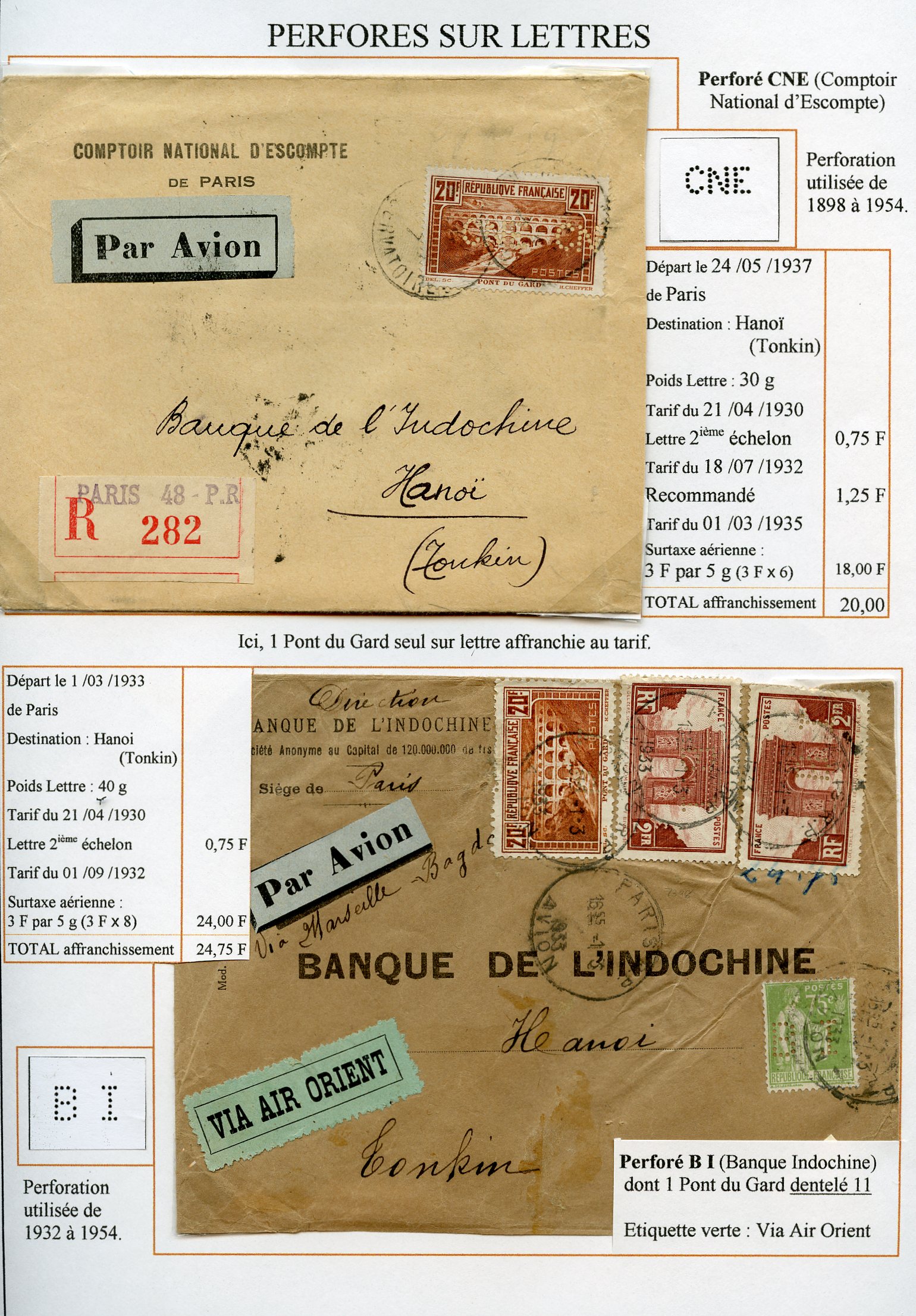 Les tarifs et les diff��rentes utilisations postales du 20 F. Pont du Gard p. 2