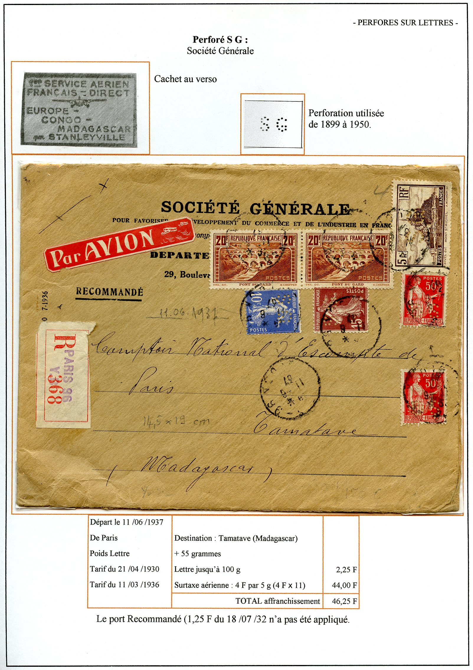Les tarifs et les diff��rentes utilisations postales du 20 F. Pont du Gard p. 4