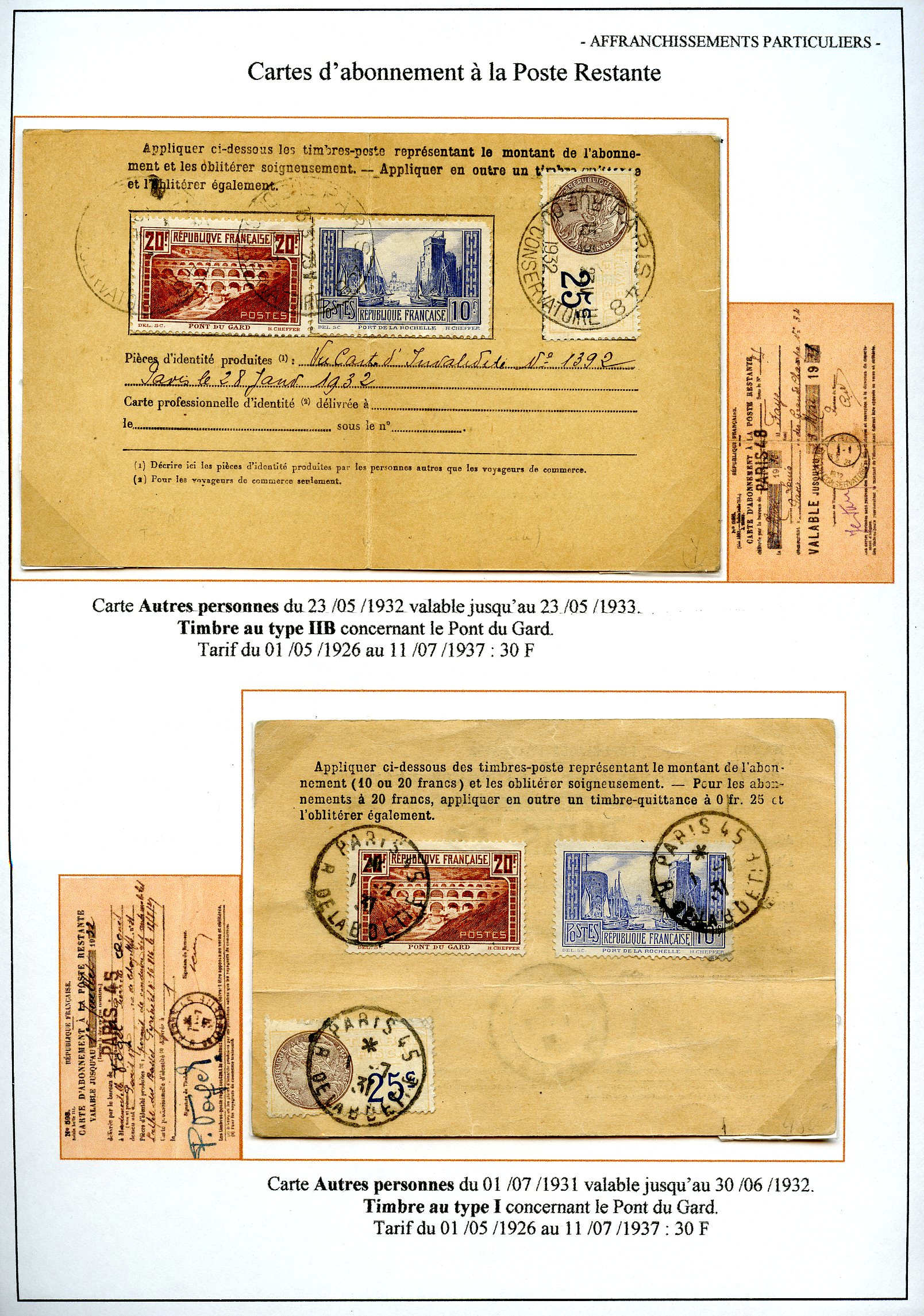 Les tarifs et les diff��rentes utilisations postales du 20 F. Pont du Gard p. 10