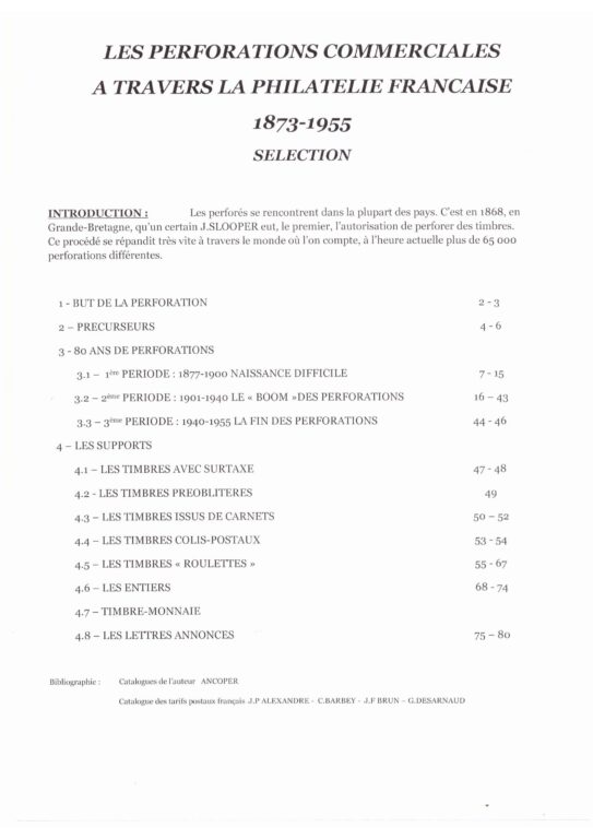 Les perforés à travers la philatélie française