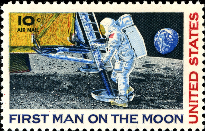Timbre du premier homme sur la Lune